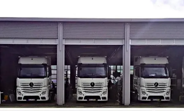 Truck parking lot Auto Velte Speditionshof in Biedenkopf